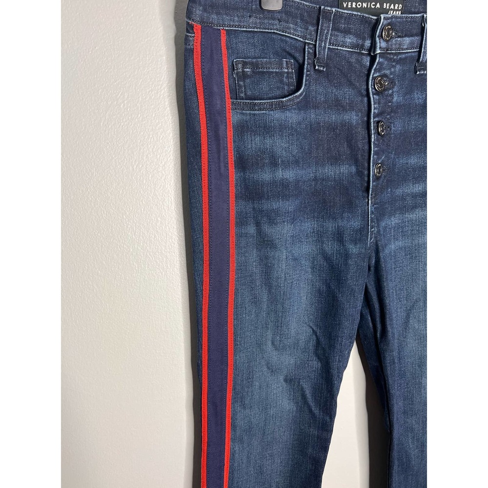 Veronica Beard Carolyn 10" Baby Boot Jeans Size 30 - Mid Rise Medium Wash Blue - Picture 8 of 14